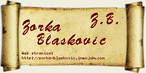 Zorka Blašković vizit kartica